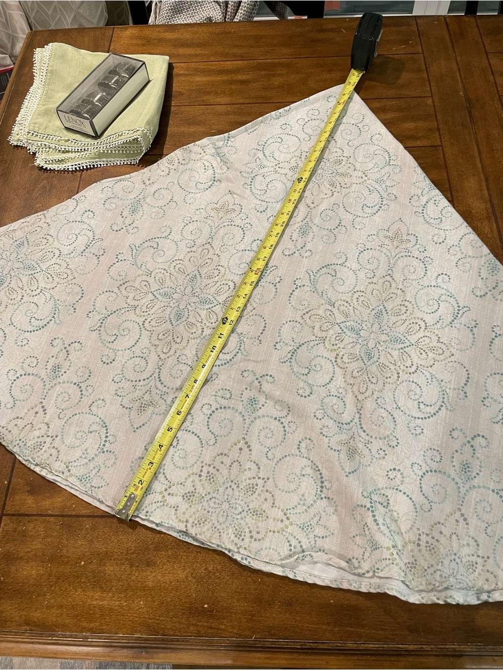 Lenox Pale Pink with Aqua Floral Table Scarf